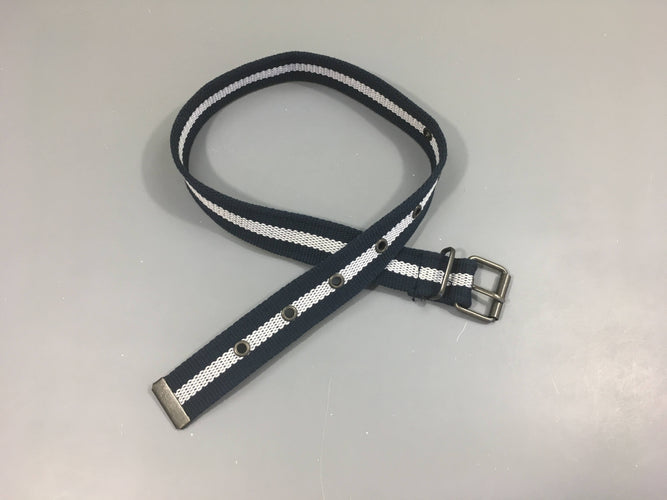 Ceinture bleu foncé rayé blanc, moins cher chez Petit Kiwi