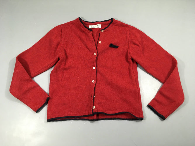 Gilet rose vif noeud, Zippy, 100% laine, moins cher chez Petit Kiwi