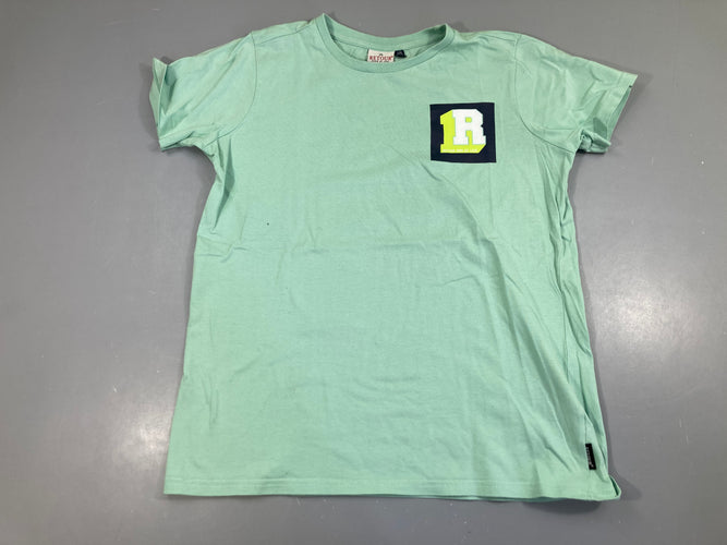 T-shirt m.c vert retour denim de luxe, moins cher chez Petit Kiwi