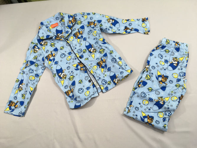 Pyjama 2pc flanelle bleu clair Pat'patrouille, moins cher chez Petit Kiwi