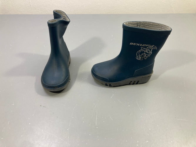 Bottes de pluie bleu marine caoutchouc, éléphant parapluie, Dunlop, moins cher chez Petit Kiwi
