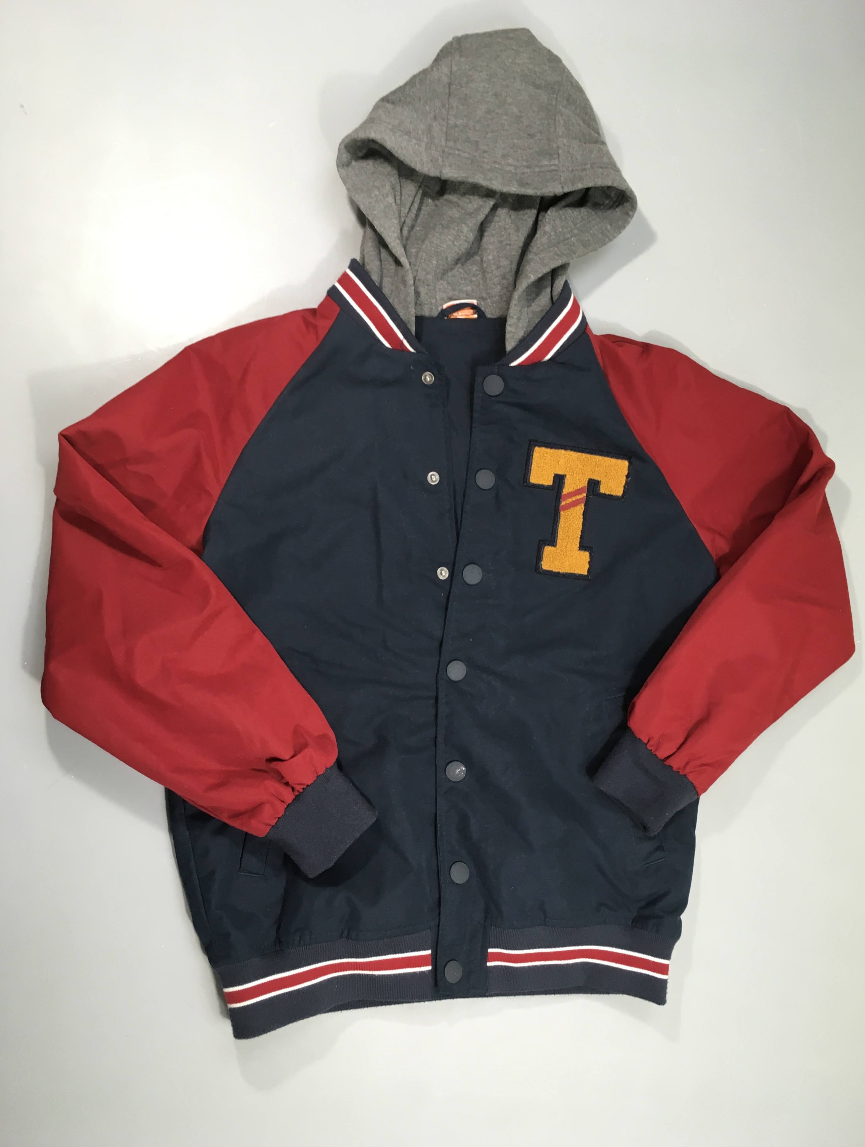 Veste blouson bleu foncé T relier à capuche