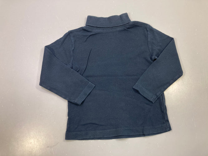 T-shirt m.l col roulé bleu marine uni, moins cher chez Petit Kiwi