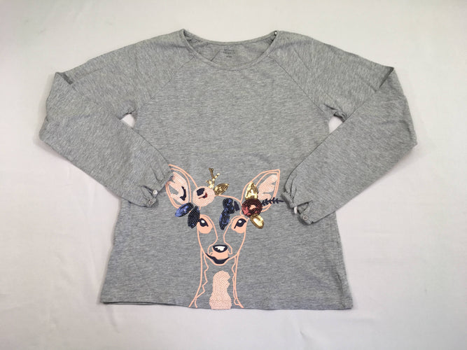 T-shirt m.l gris chiné biche sequins, moins cher chez Petit Kiwi