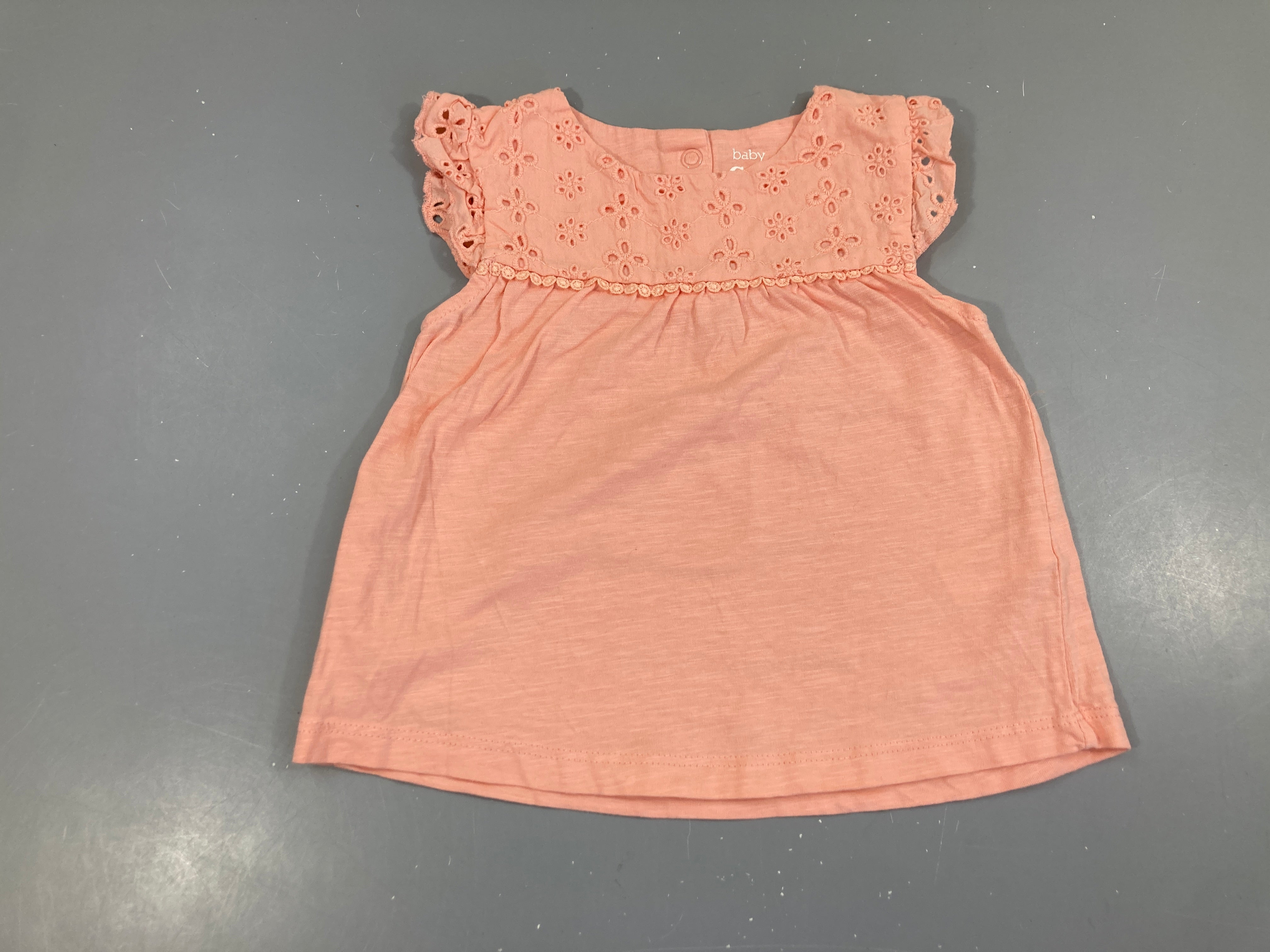 T-shirt m.c saumon broderies