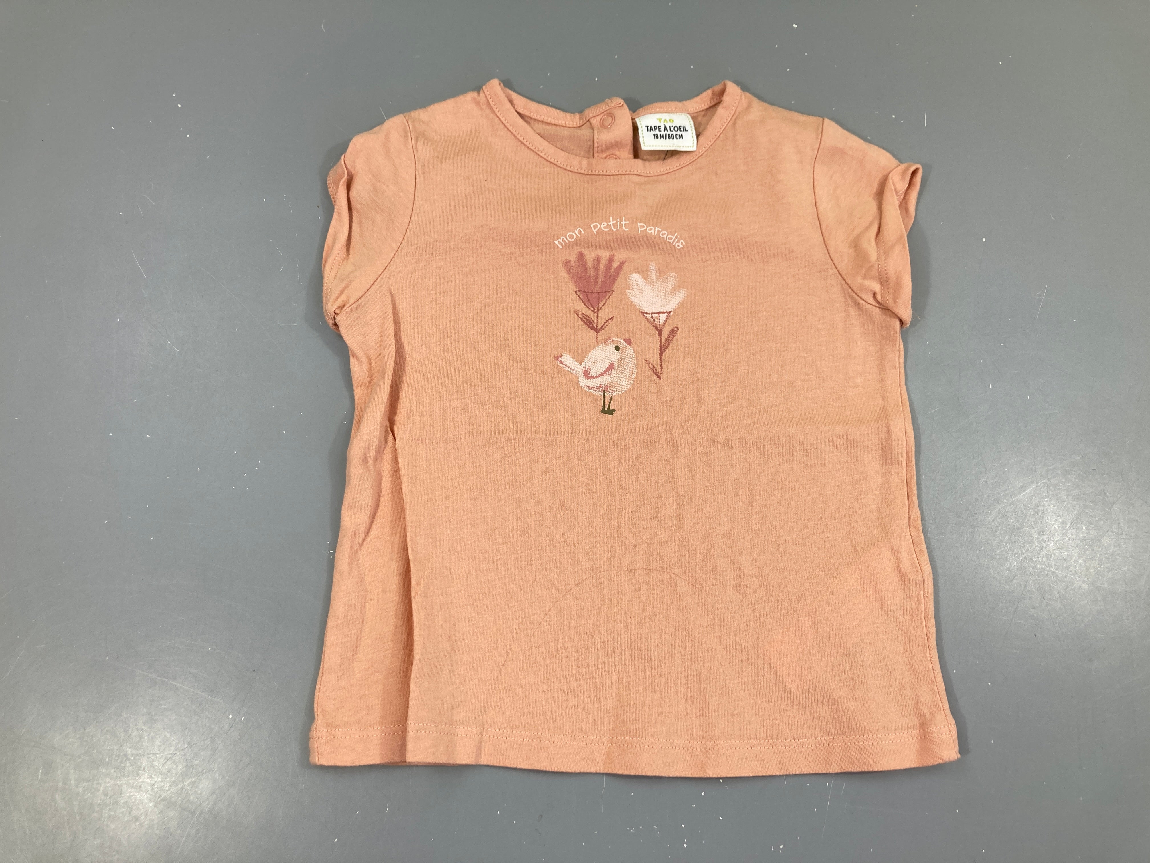 T-shirt m.c saumon oiseau