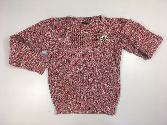 Pull chiné rouge/bleu/blanc ikks, dos better than ever, moins cher chez Petit Kiwi