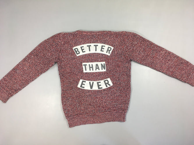 Pull chiné rouge/bleu/blanc ikks, dos better than ever, moins cher chez Petit Kiwi
