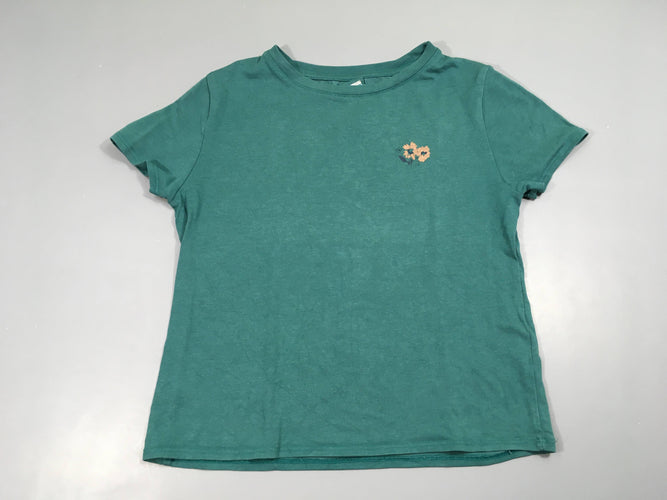 T-shirt m.c vert chiné fleurs, moins cher chez Petit Kiwi