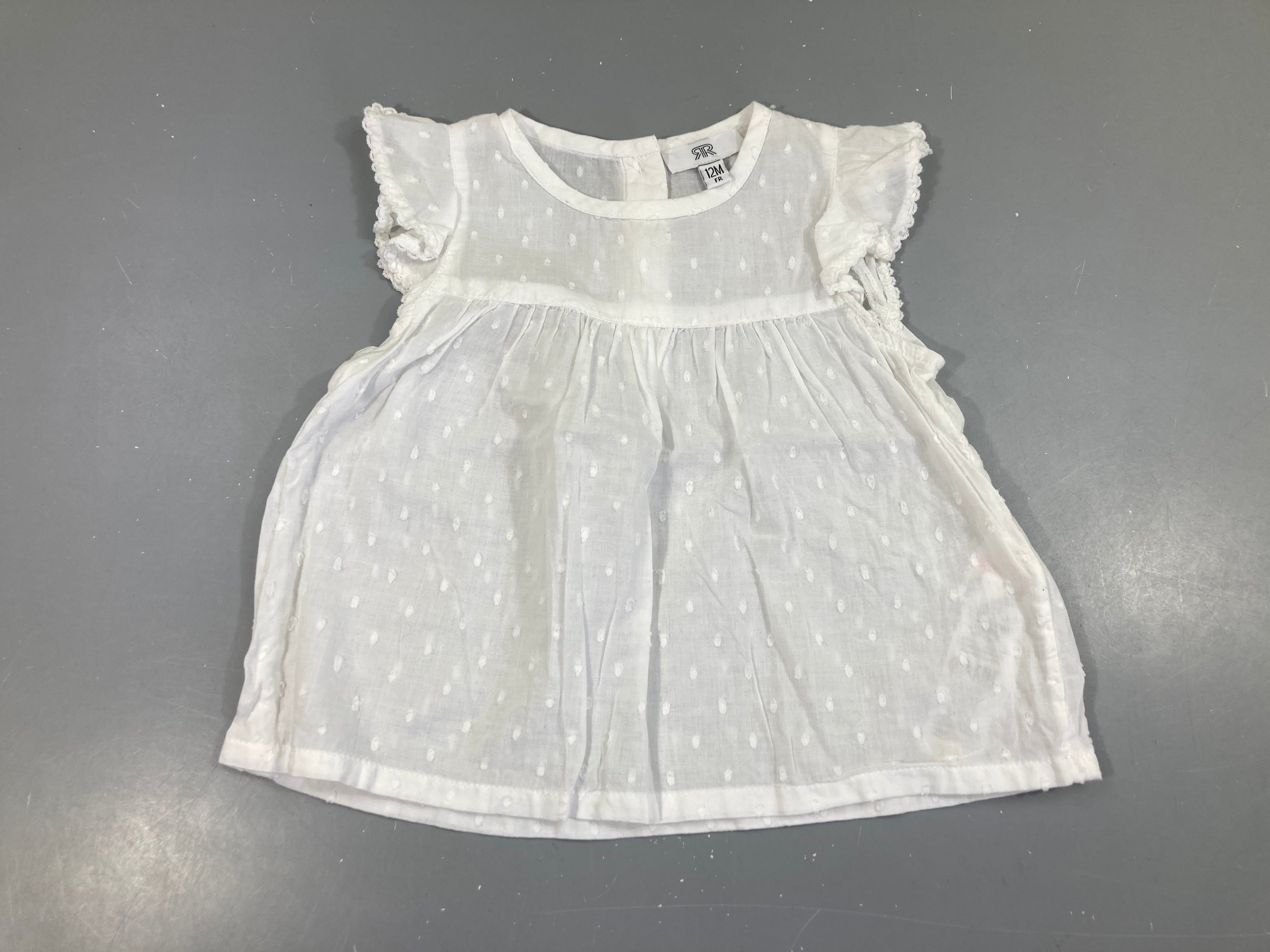 Robe m.c blanche plumetis