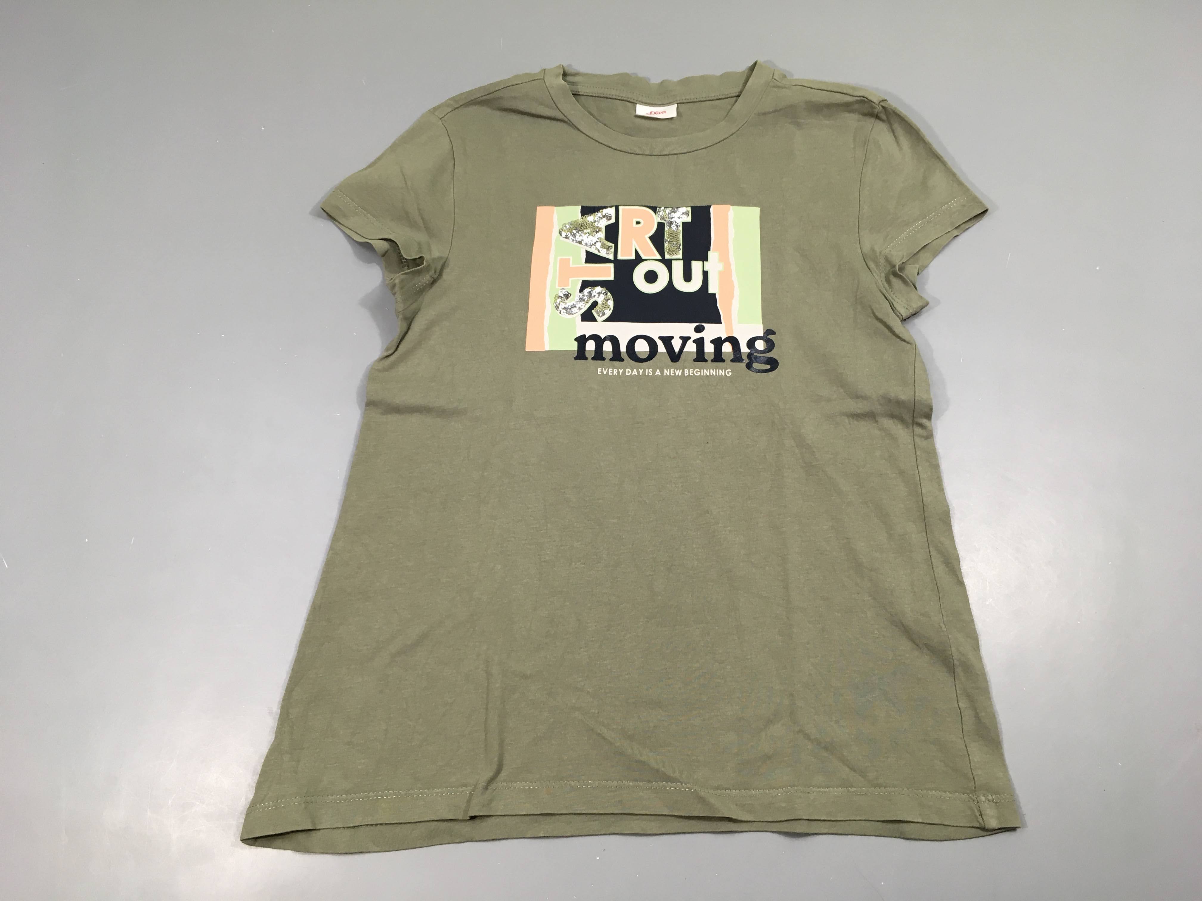 T-shirt m.c vert Start sequins