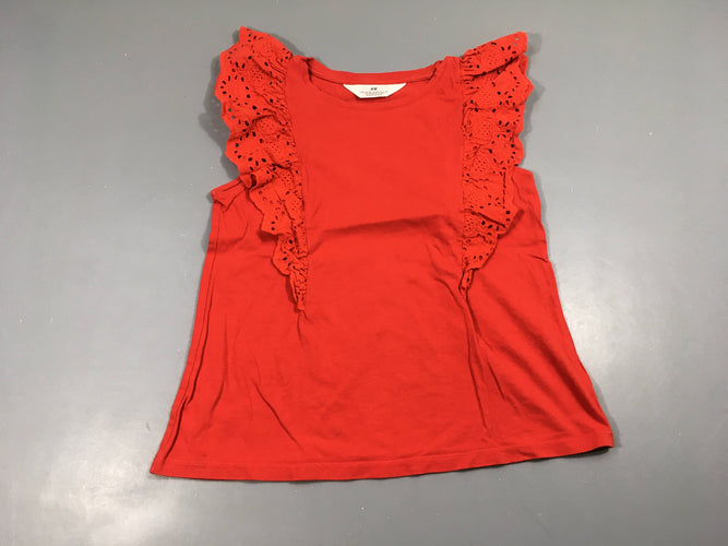 T-shirt m.c rouge froufrous, moins cher chez Petit Kiwi
