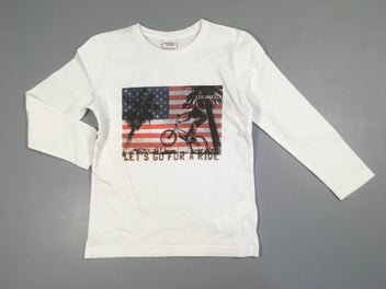 T-shirt m.l blanc drapeau los angeles