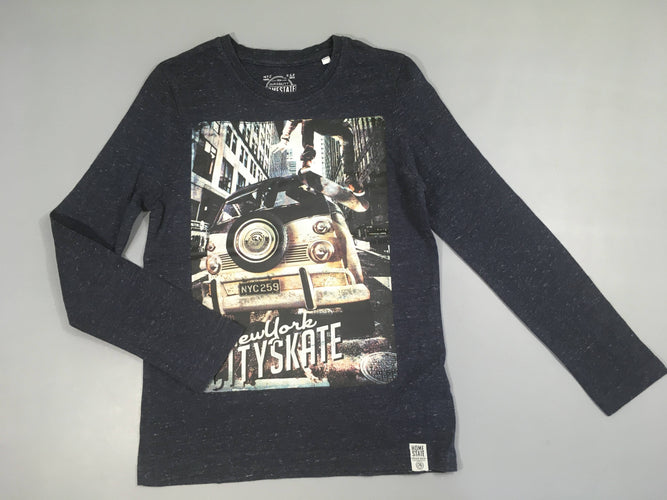 T-shirt m.l bleu foncé moucheté voiture skate new york, moins cher chez Petit Kiwi