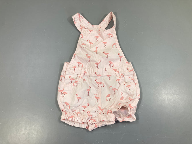 Salopette short rose flamant rose, moins cher chez Petit Kiwi