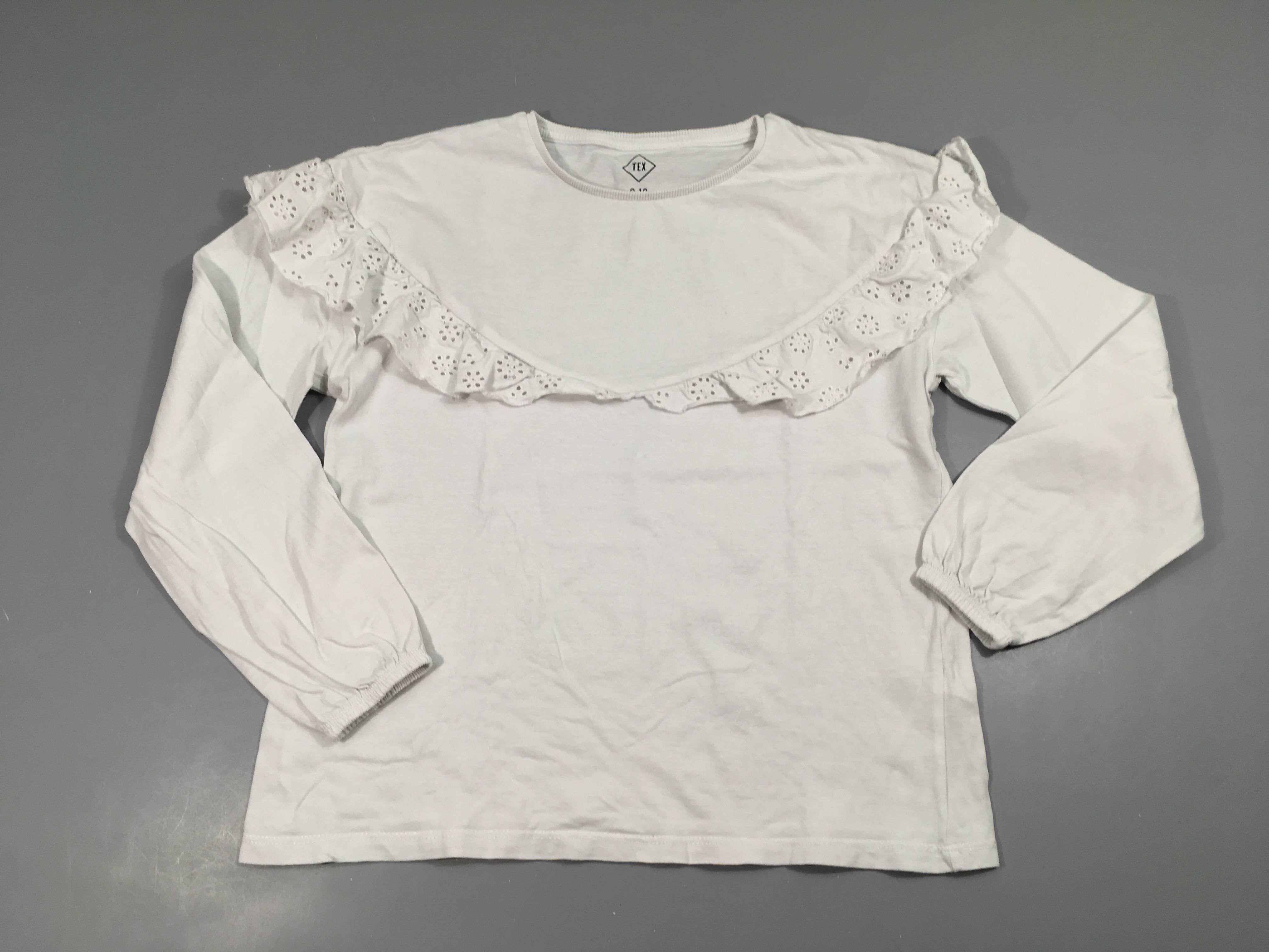 T-shirt m.l blanc froufrous