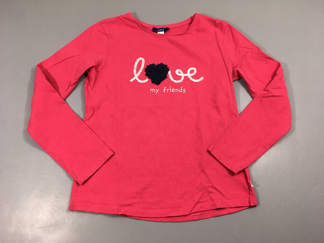 T-shirt m.l rose Love sequins tulle, moins cher chez Petit Kiwi