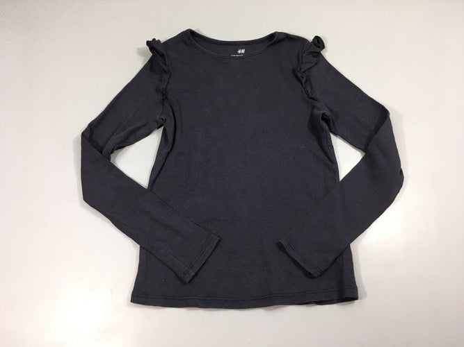 T-shirt m.l côtes noir froufrous, moins cher chez Petit Kiwi