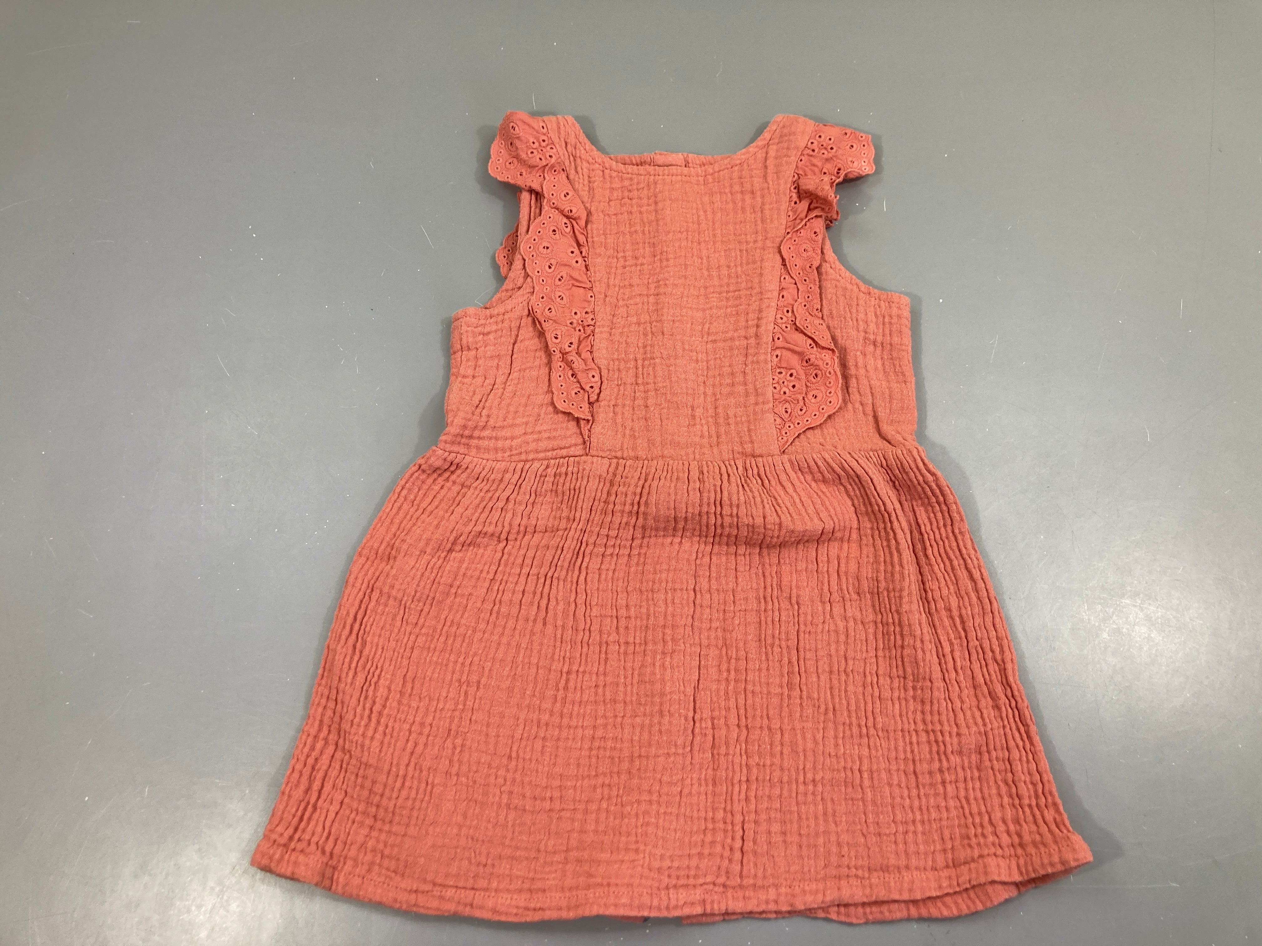Robe s.m coton tetra rose froufrous