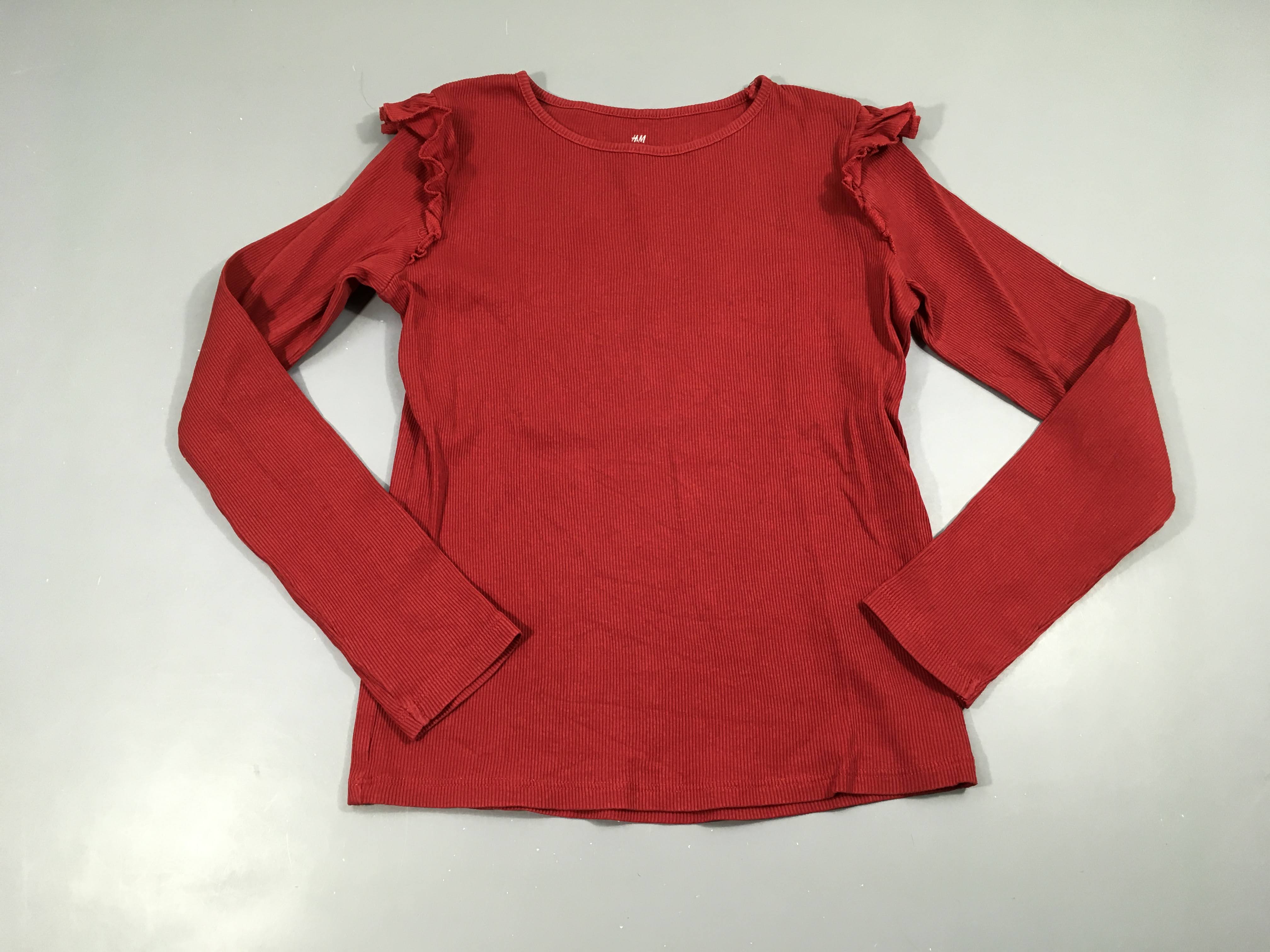 T-shirt m.l côtes rouge froufrous