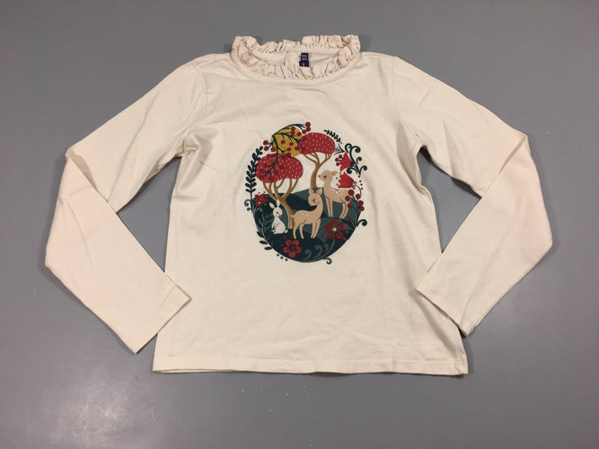 T-shirt m.l beige daims, relief froufrous, moins cher chez Petit Kiwi
