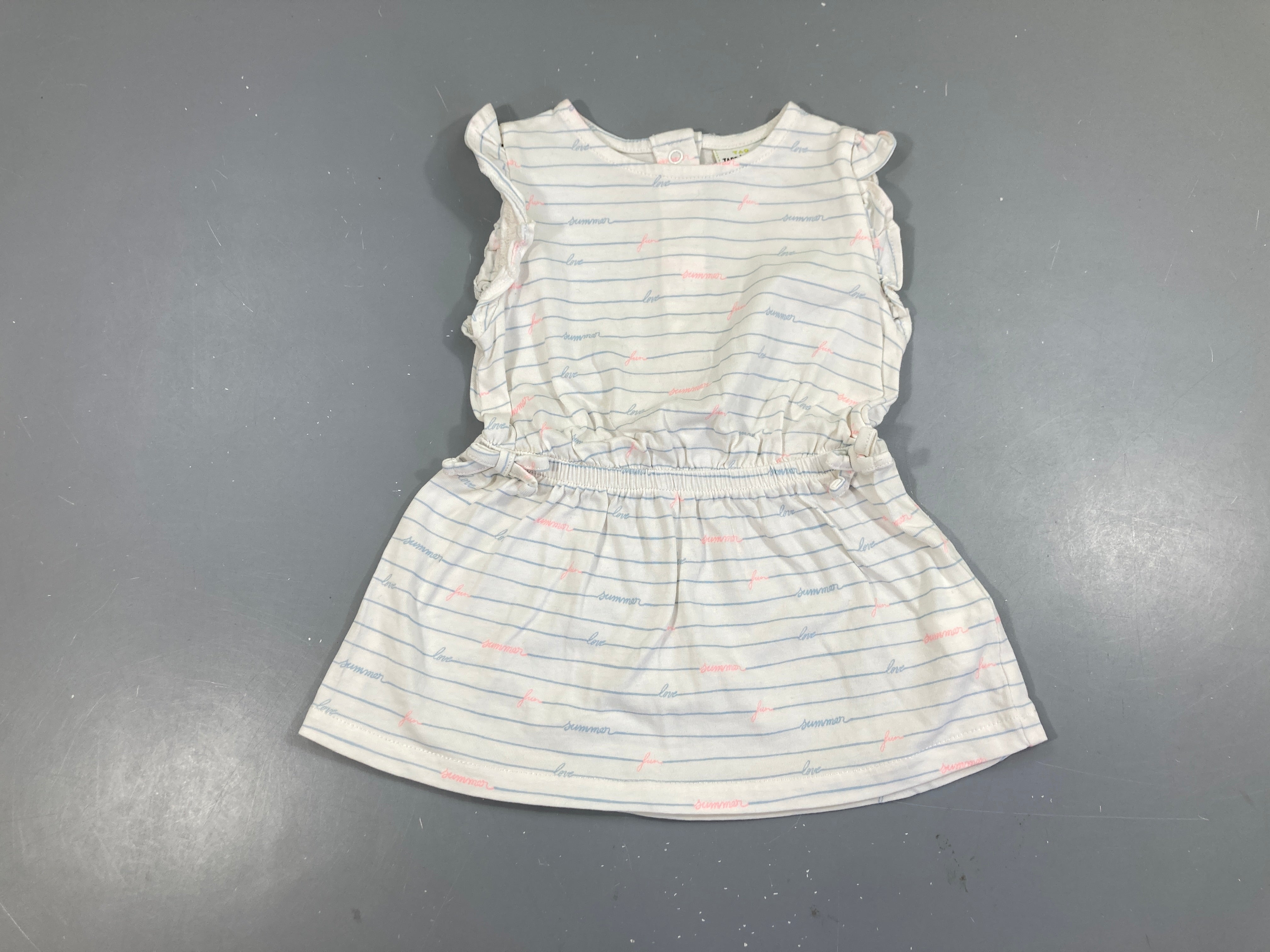 Robe m.c jersey blanc rayé bleu
