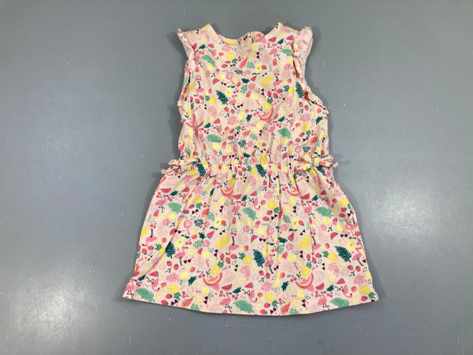 Robe m.c jersey rose fruits, moins cher chez Petit Kiwi