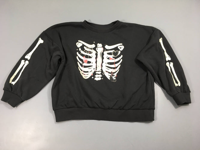 Sweat gris foncé squelette, Halloween, moins cher chez Petit Kiwi