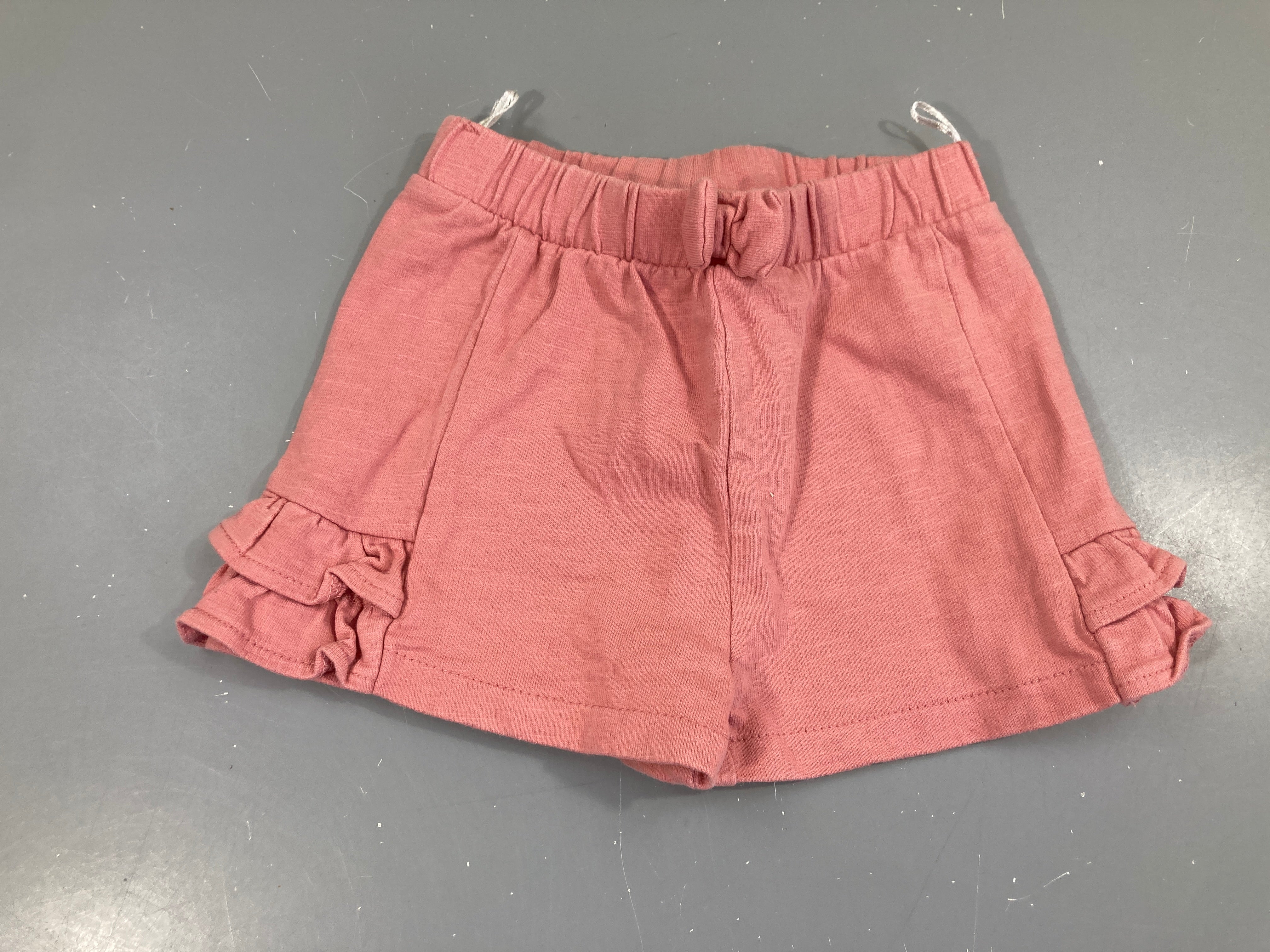 Short molleton rose froufrous