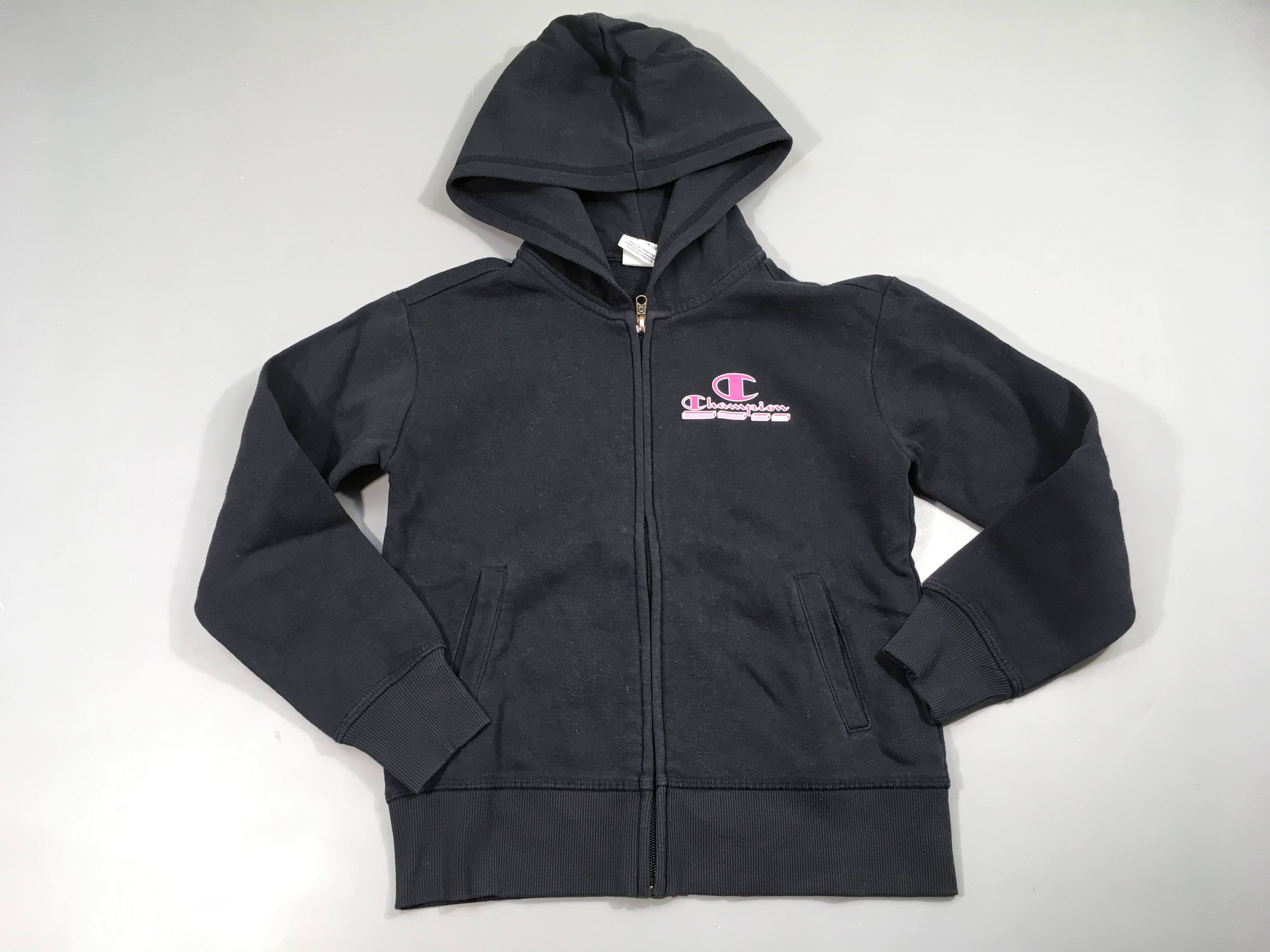 Sweat zippéà capuche bleu marine Champion