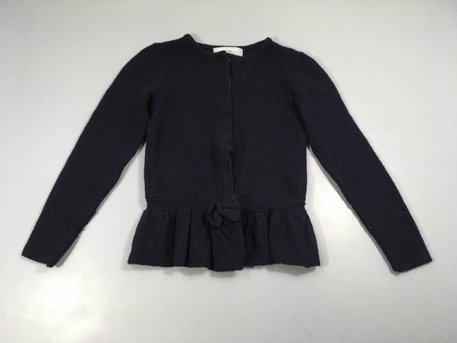 Gilet à pression bleu marine texturé, 65% laine, moins cher chez Petit Kiwi