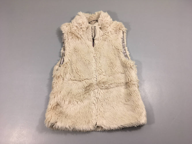 Gilet de berger zippé fausse fourrure écru, moins cher chez Petit Kiwi
