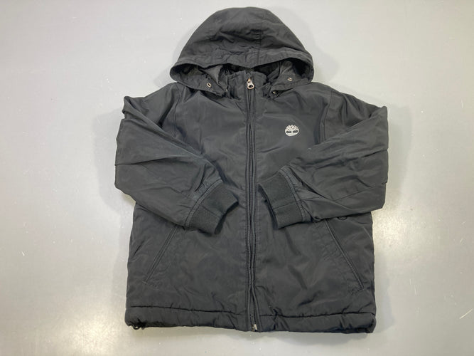 Veste zippée noire capuche amovible, poignets côtelés, moins cher chez Petit Kiwi