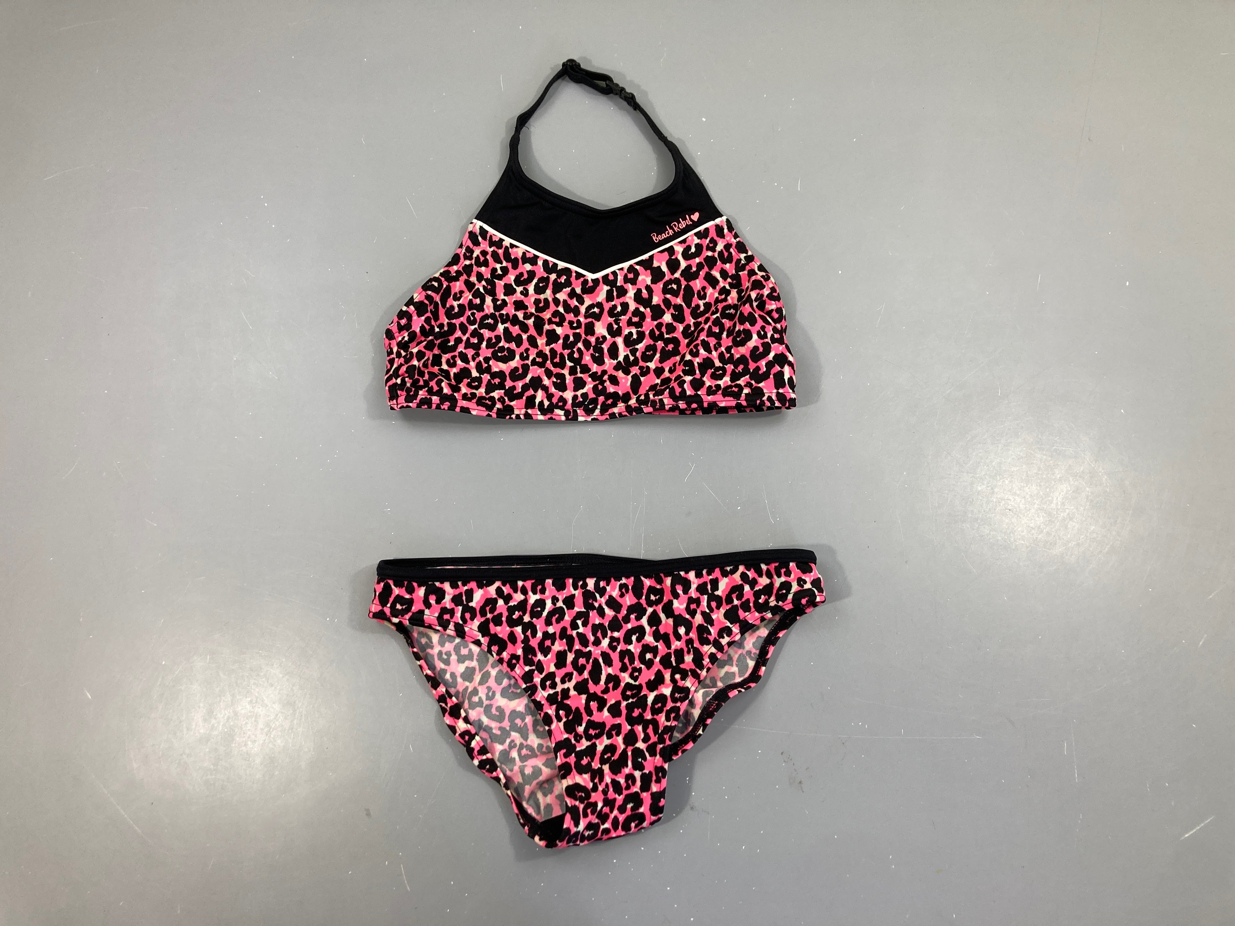 Bikini rose léopard