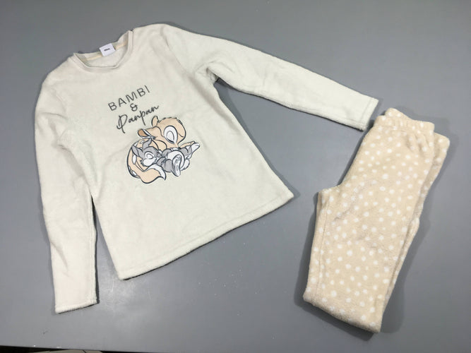 Pyjama 2pcs velours blanc/beige Bambi, moins cher chez Petit Kiwi