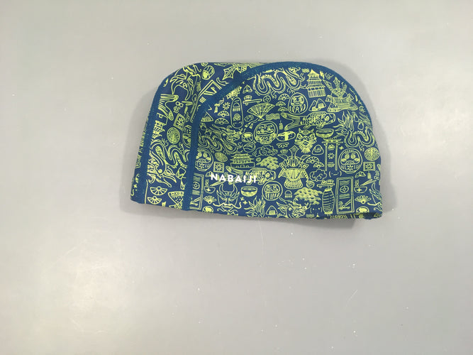 Bonnet de natation bleu motifs asiatiques, moins cher chez Petit Kiwi