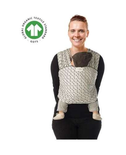 Echarpe de portage Tricot-Slen organic grise triangles, 3-15kgs, moins cher chez Petit Kiwi