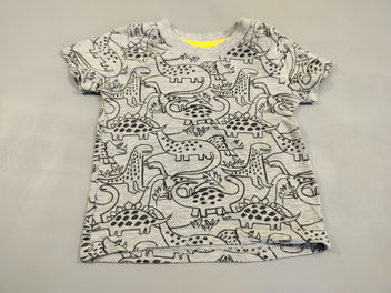 T-shirt m.c gris flammé , dinosaures