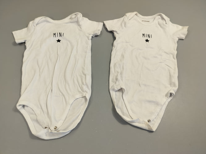 Lot de 2 bodies ml blanc Mini étoile, moins cher chez Petit Kiwi
