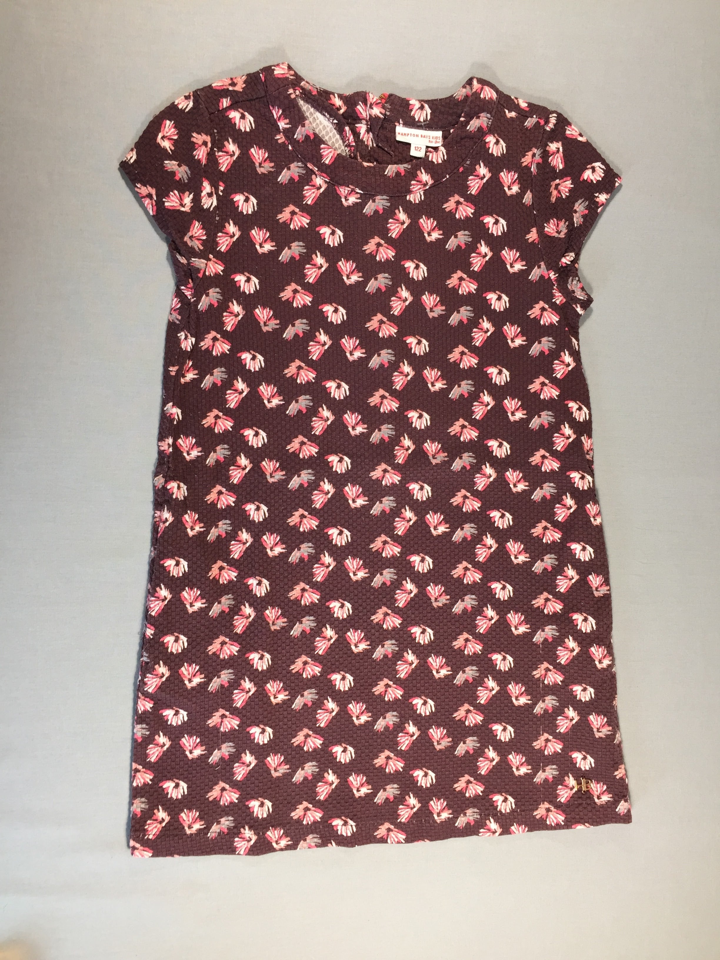 Hampton Bays - robe m.c rose texturée - fleurs (légèrement boulochée)