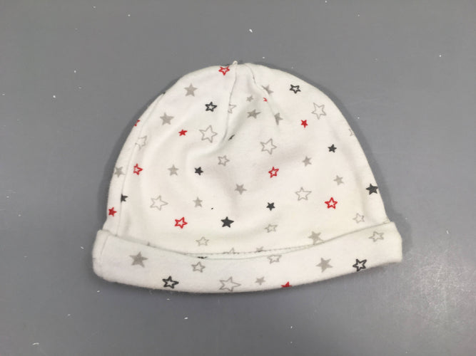Bonnet jersey blanc étoiles, moins cher chez Petit Kiwi