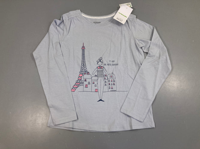 NEUF T-shirt m.l bleu flammé Paris, moins cher chez Petit Kiwi