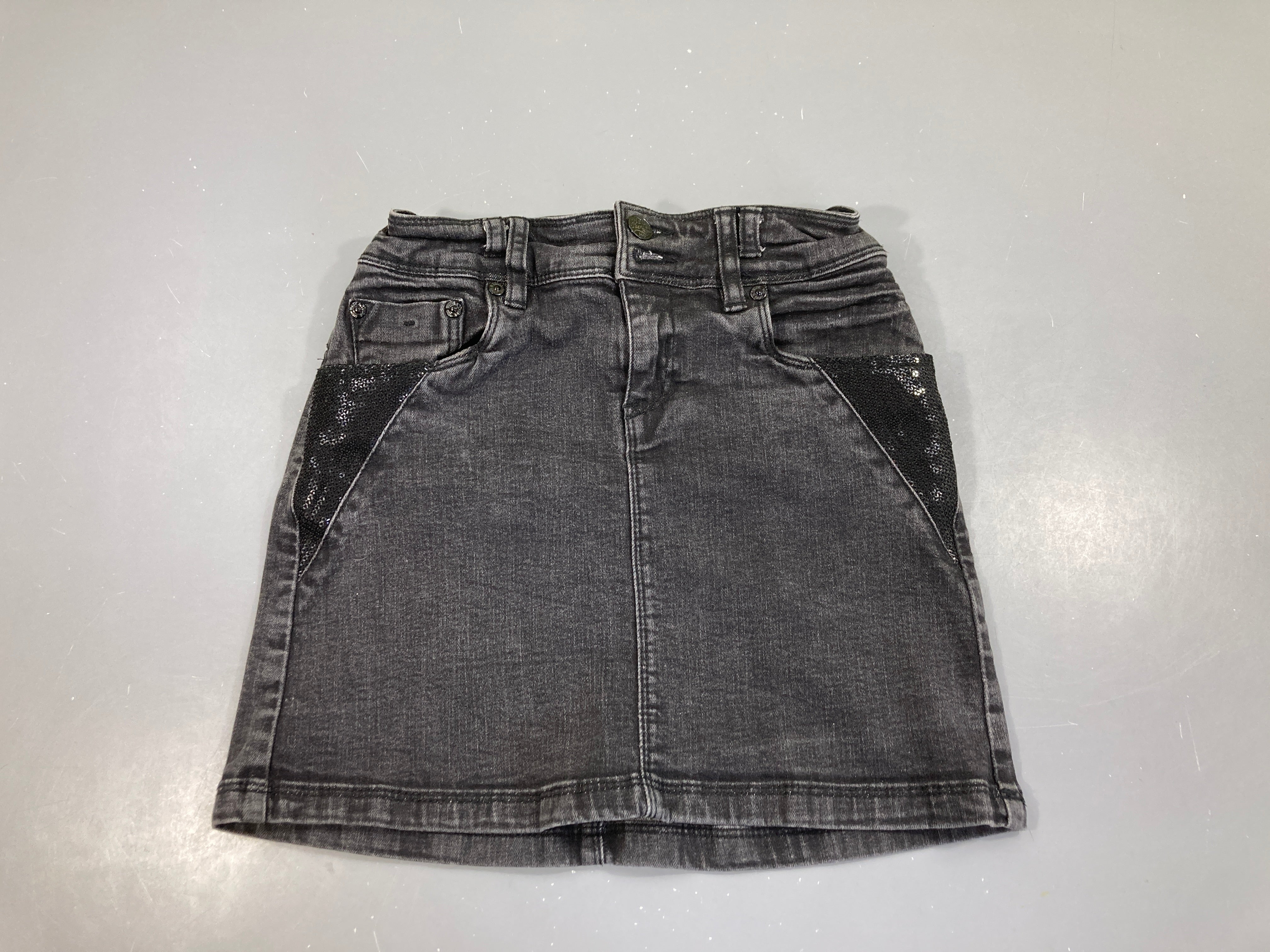 Jupe jean noir sequins