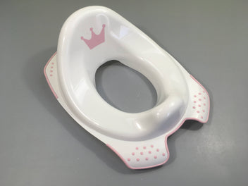 Réducteur de wc blanc couronne rose
