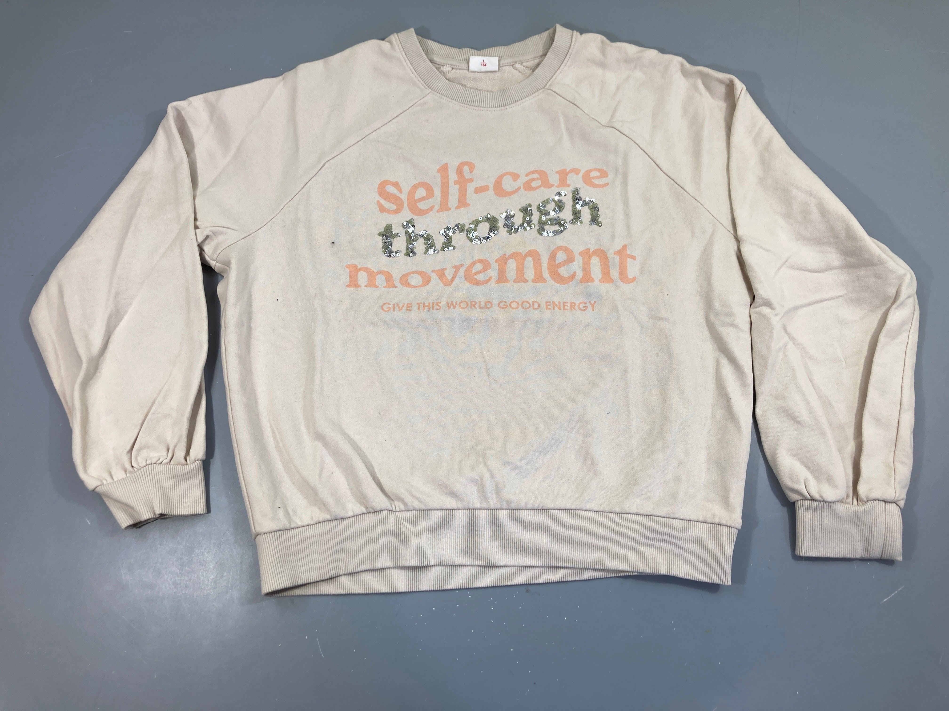 Sweat beige Self-care sequins