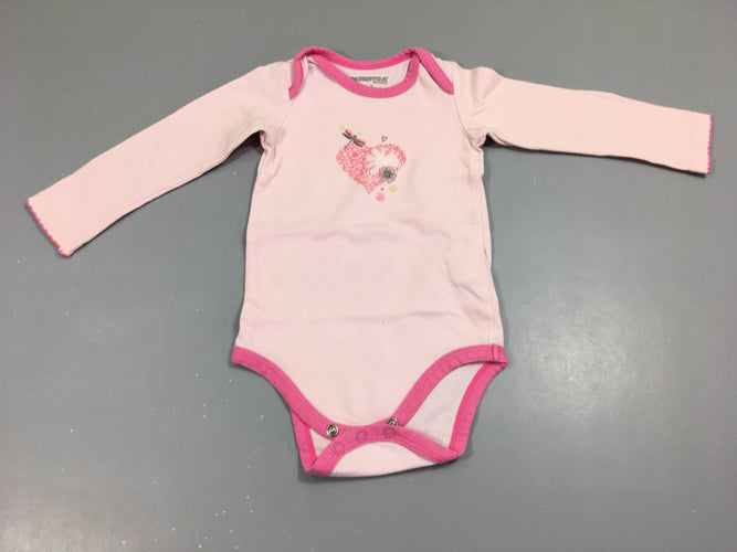 Body m.l rose motif coeur, moins cher chez Petit Kiwi