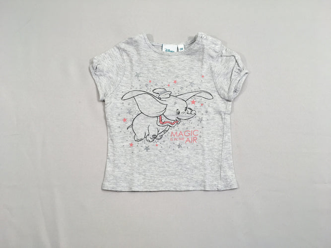 T-shirt m.c gris chiné Dumbo, moins cher chez Petit Kiwi