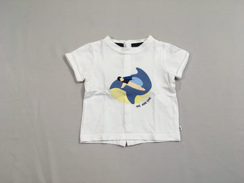 T-shirt m.c blanc baleine, un peu craquelé