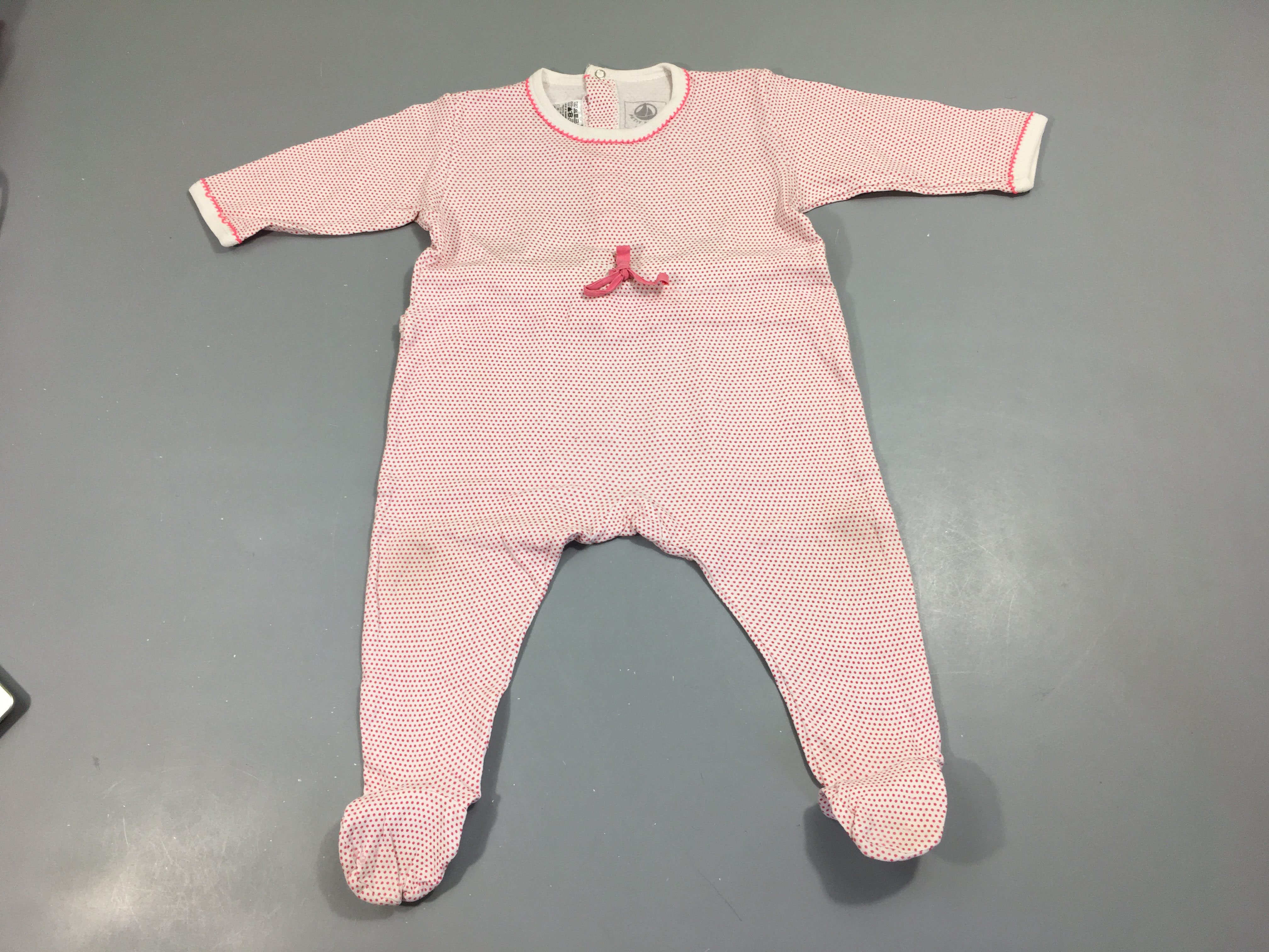 Pyjama jersey rose à pois