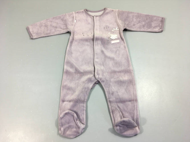 Pyjama velours mauve, moins cher chez Petit Kiwi